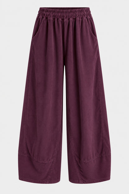 Curved Hem Cotton Cord Trousers