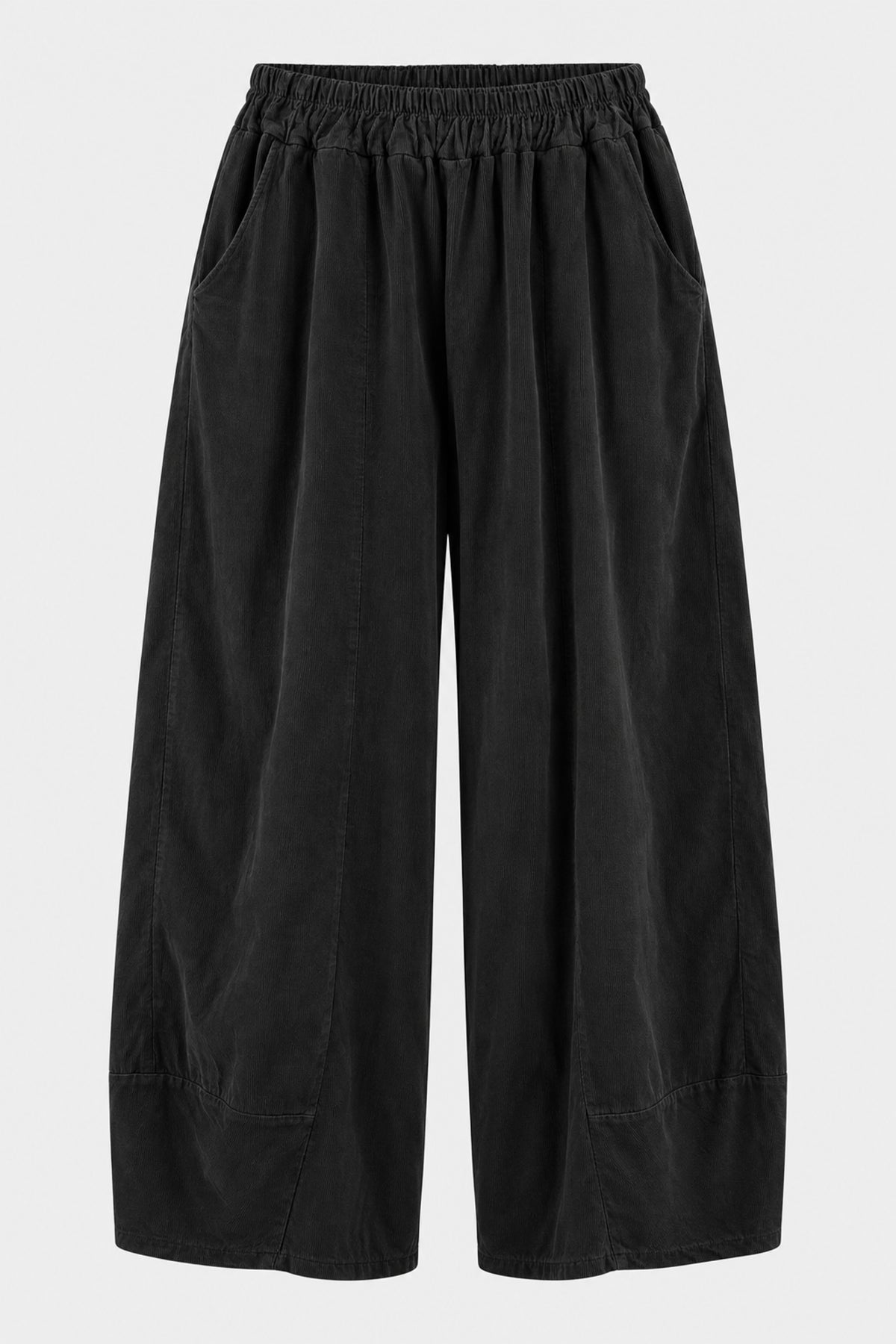 Curved Hem Cotton Cord Trousers
