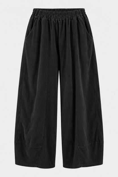 Curved Hem Cotton Cord Trousers