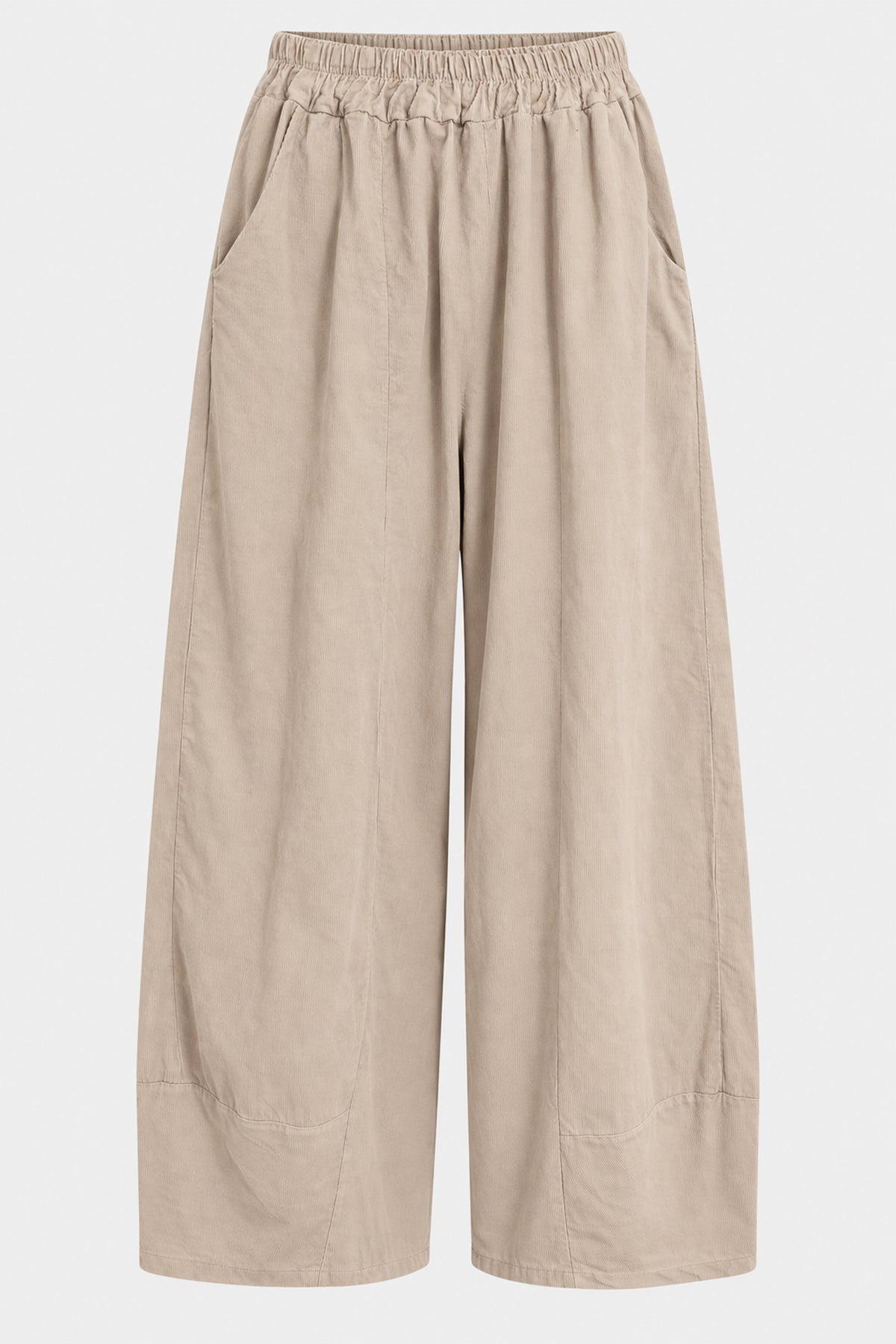 Curved Hem Cotton Cord Trousers