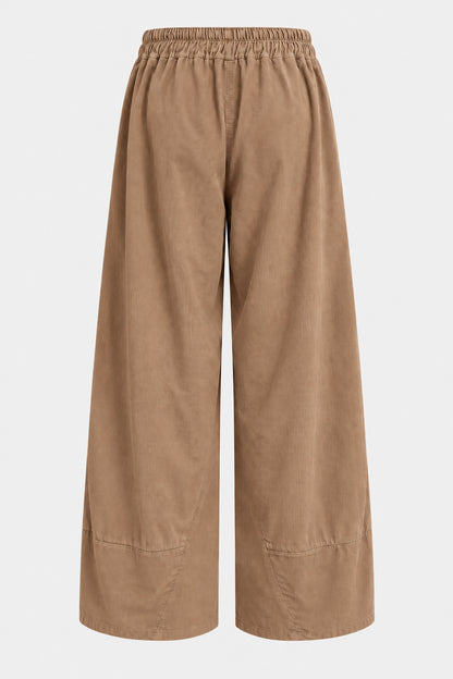 Curved Hem Cotton Cord Trousers