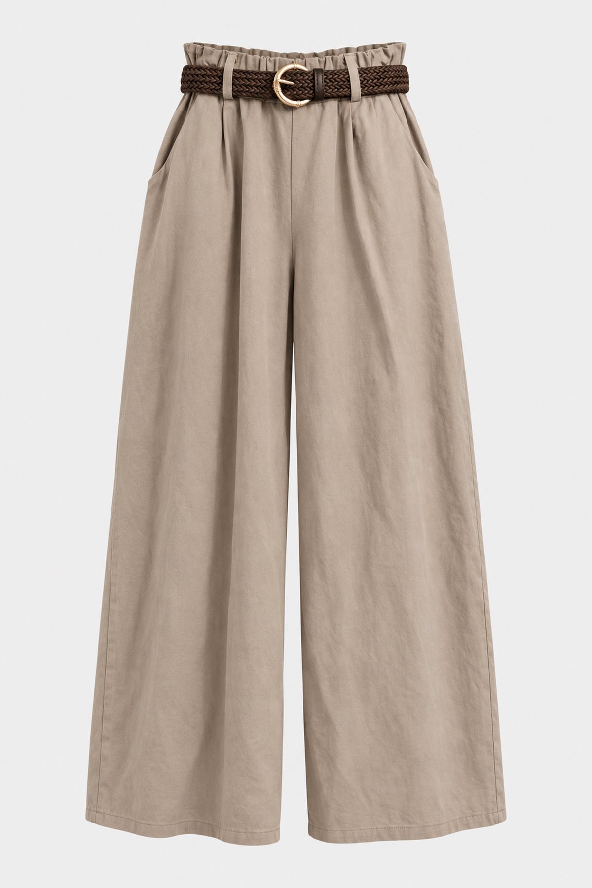 Soft Touch Cotton Wide Leg Trousers
