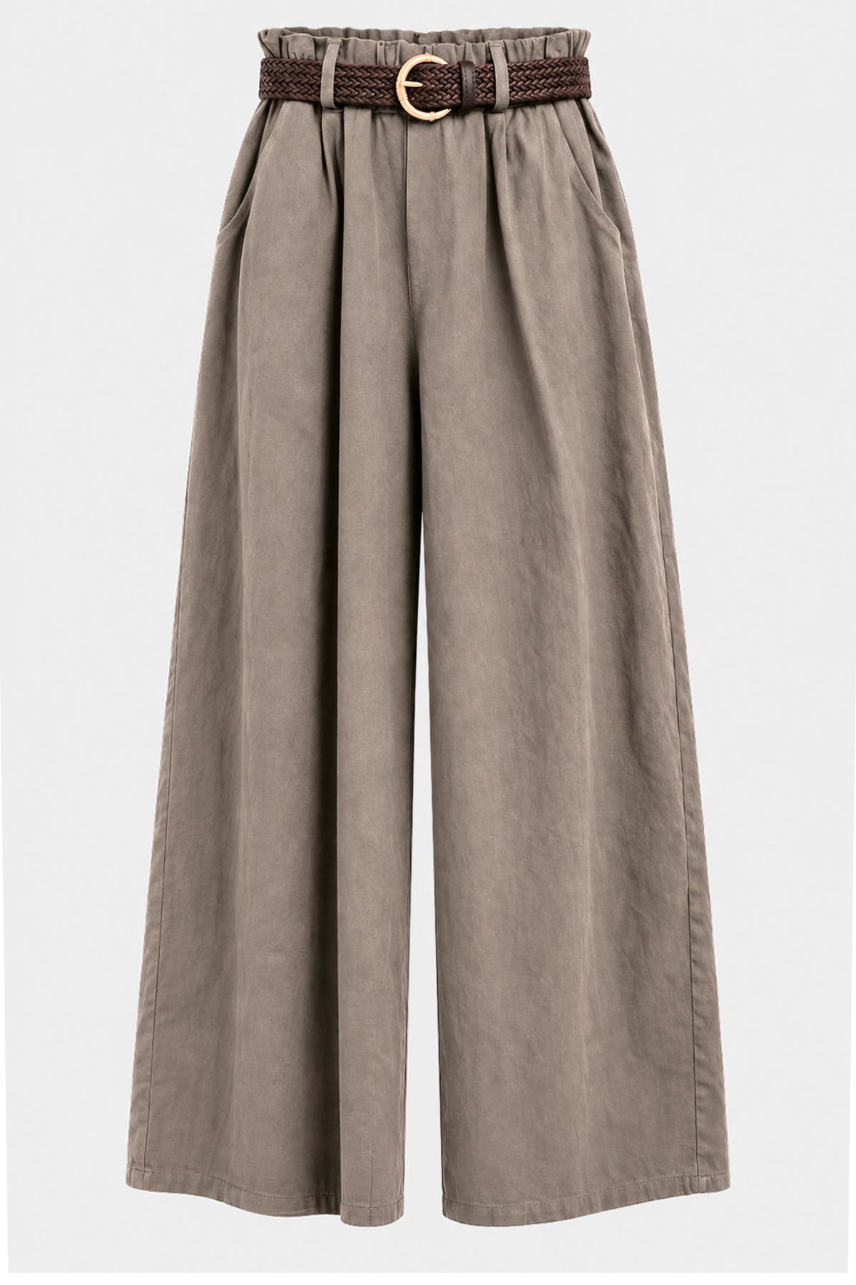 Soft Touch Cotton Wide Leg Trousers