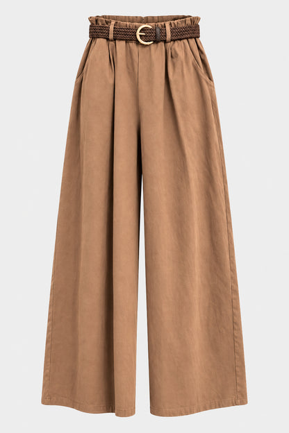 Soft Touch Cotton Wide Leg Trousers