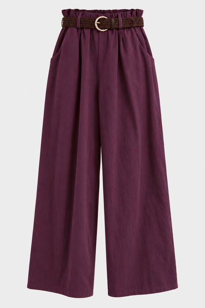 Soft Touch Cotton Wide Leg Trousers