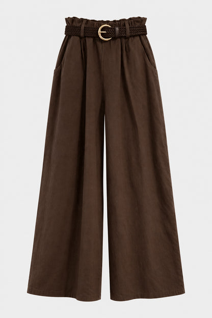 Soft Touch Cotton Wide Leg Trousers