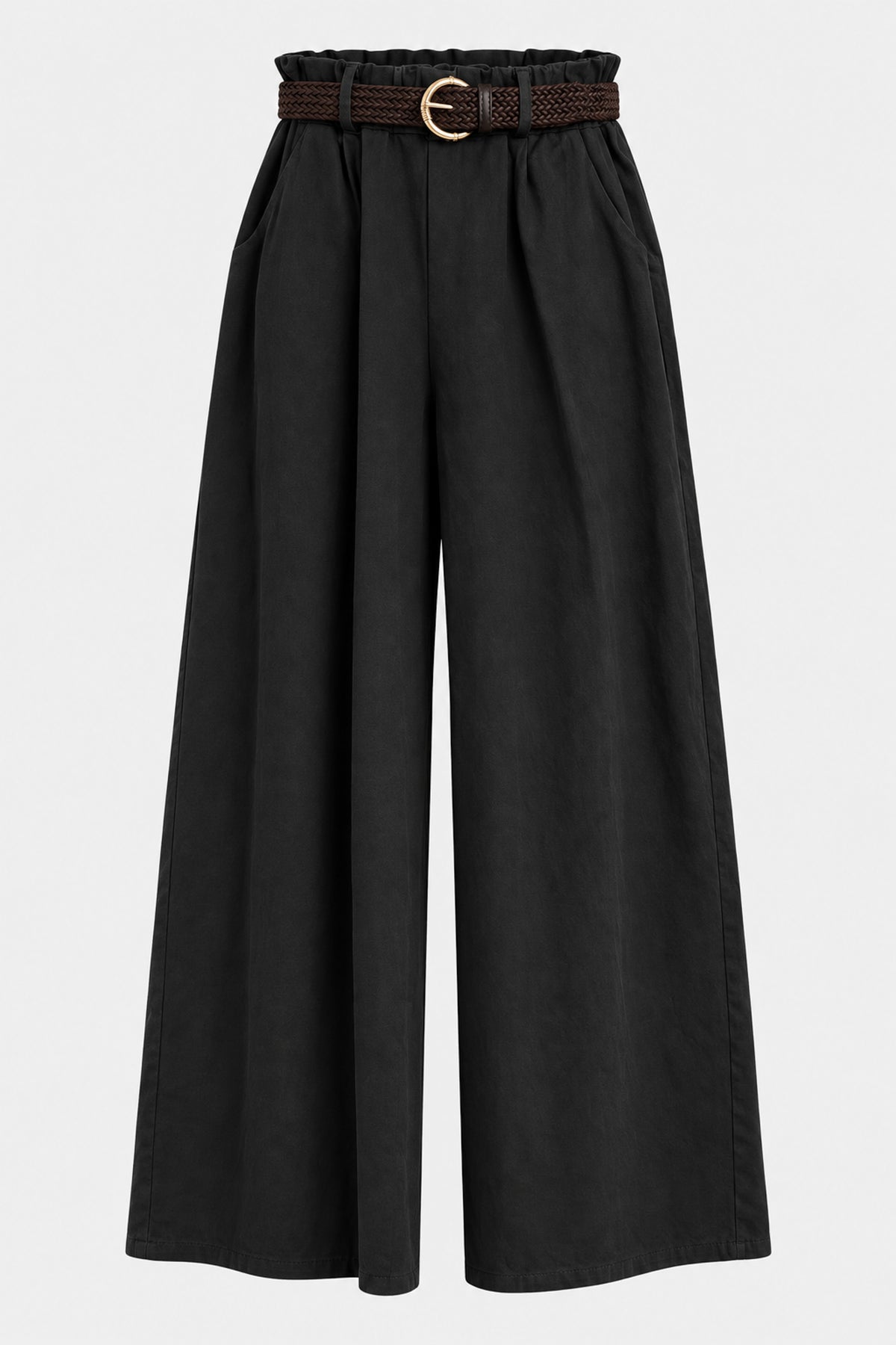 Soft Touch Cotton Wide Leg Trousers