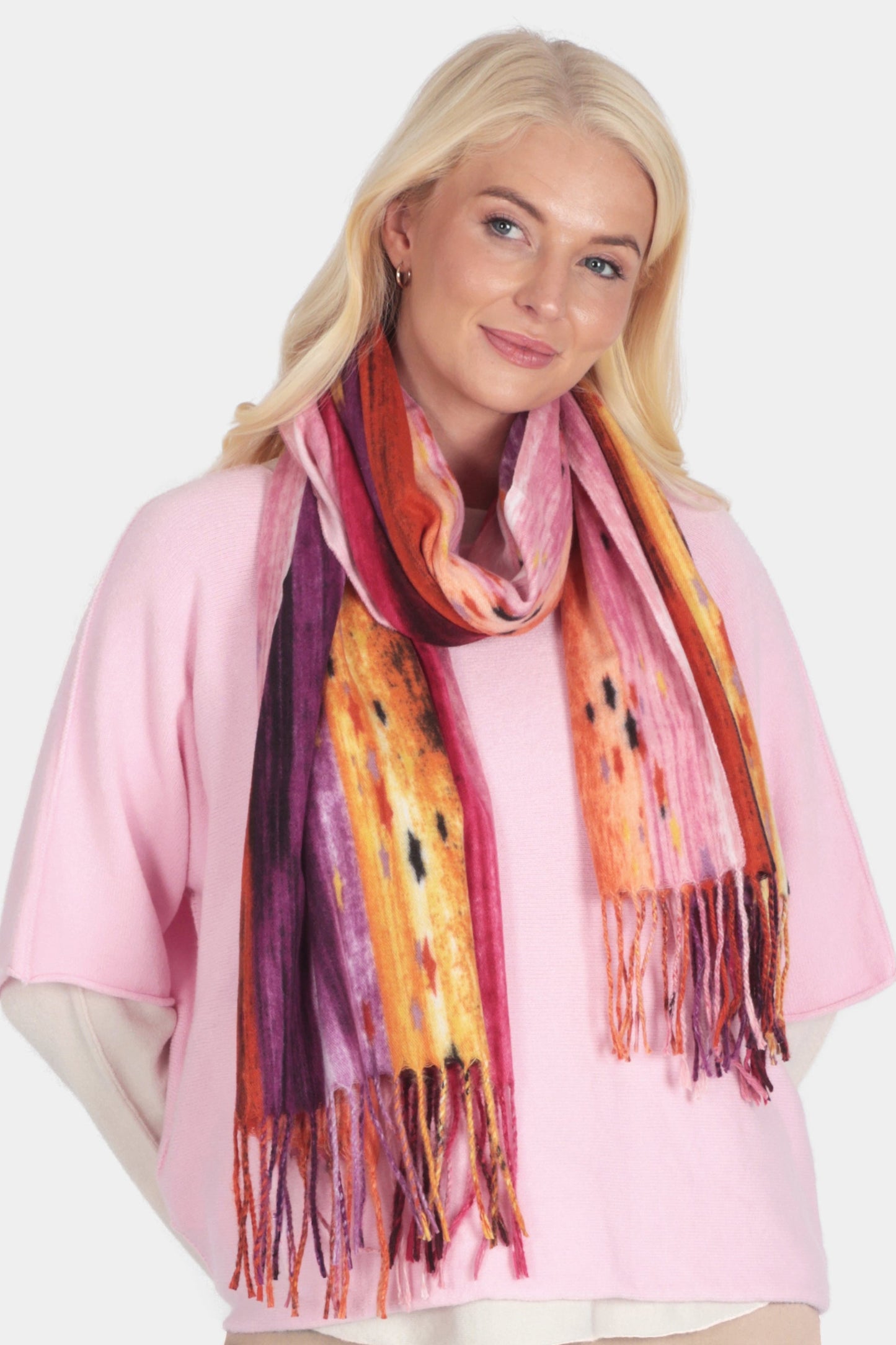 Bold Brushstroke Print Soft Scarf
