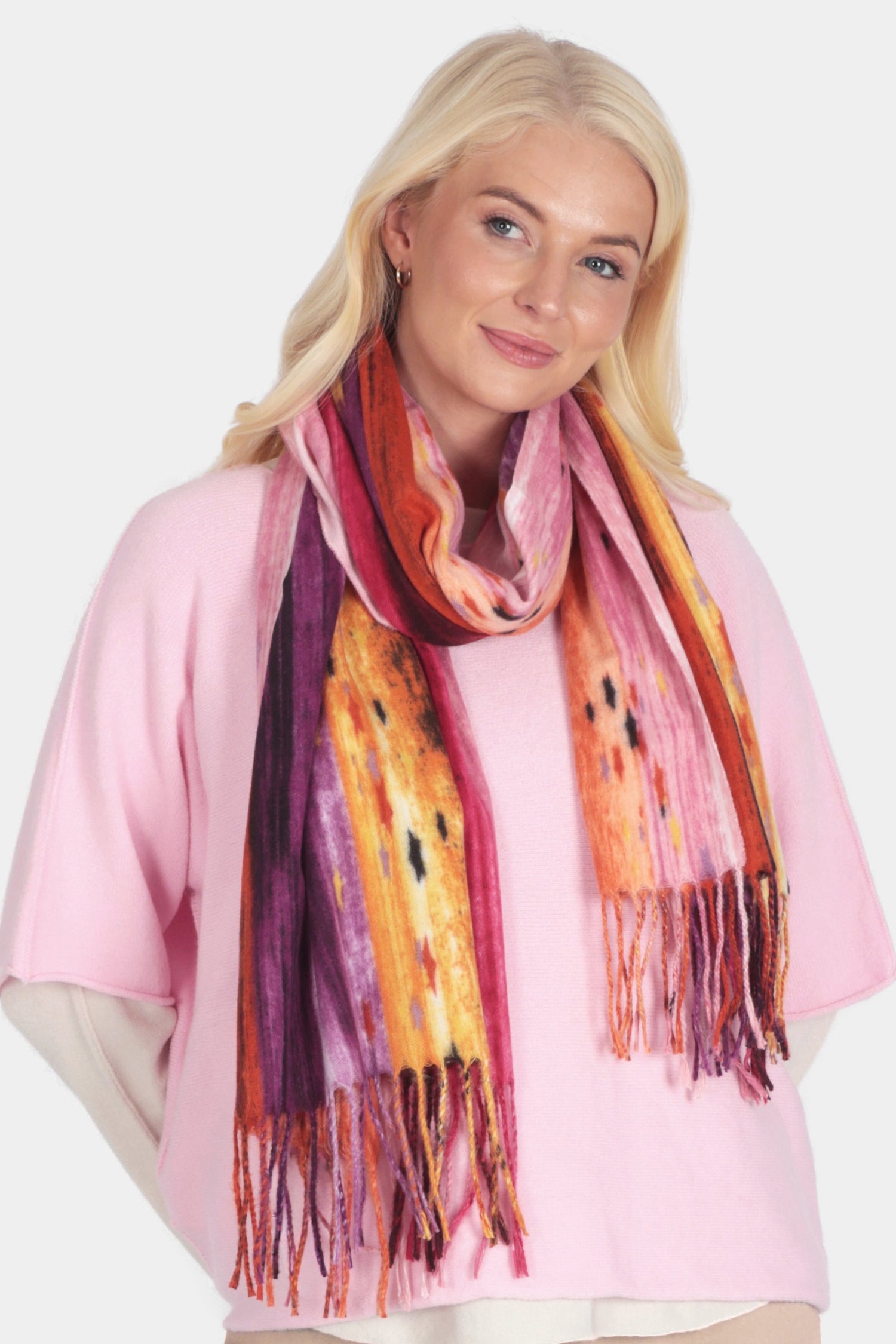 Bold Brushstroke Print Soft Scarf