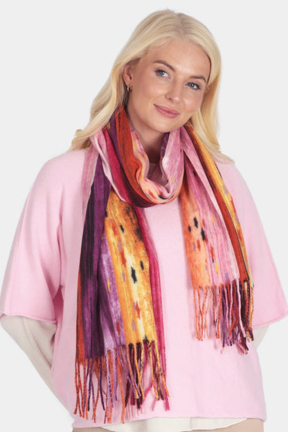 Bold Brushstroke Print Soft Scarf