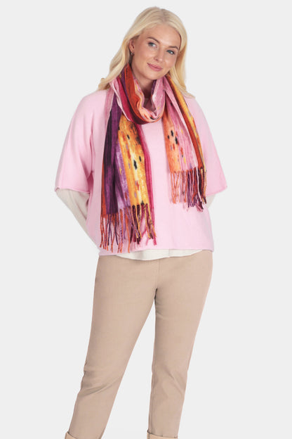 Bold Brushstroke Print Soft Scarf