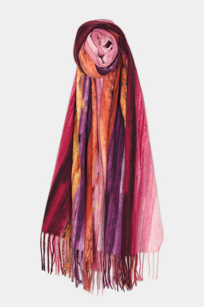 Bold Brushstroke Print Soft Scarf