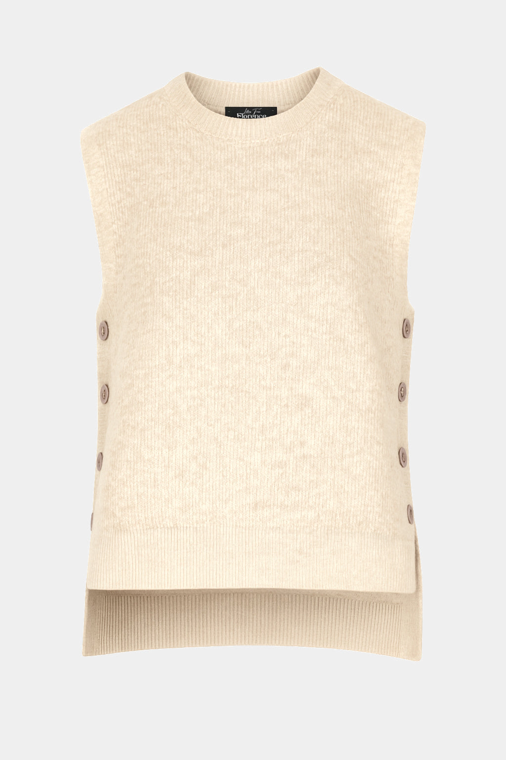 Fluffy Knit Side-Button Vest