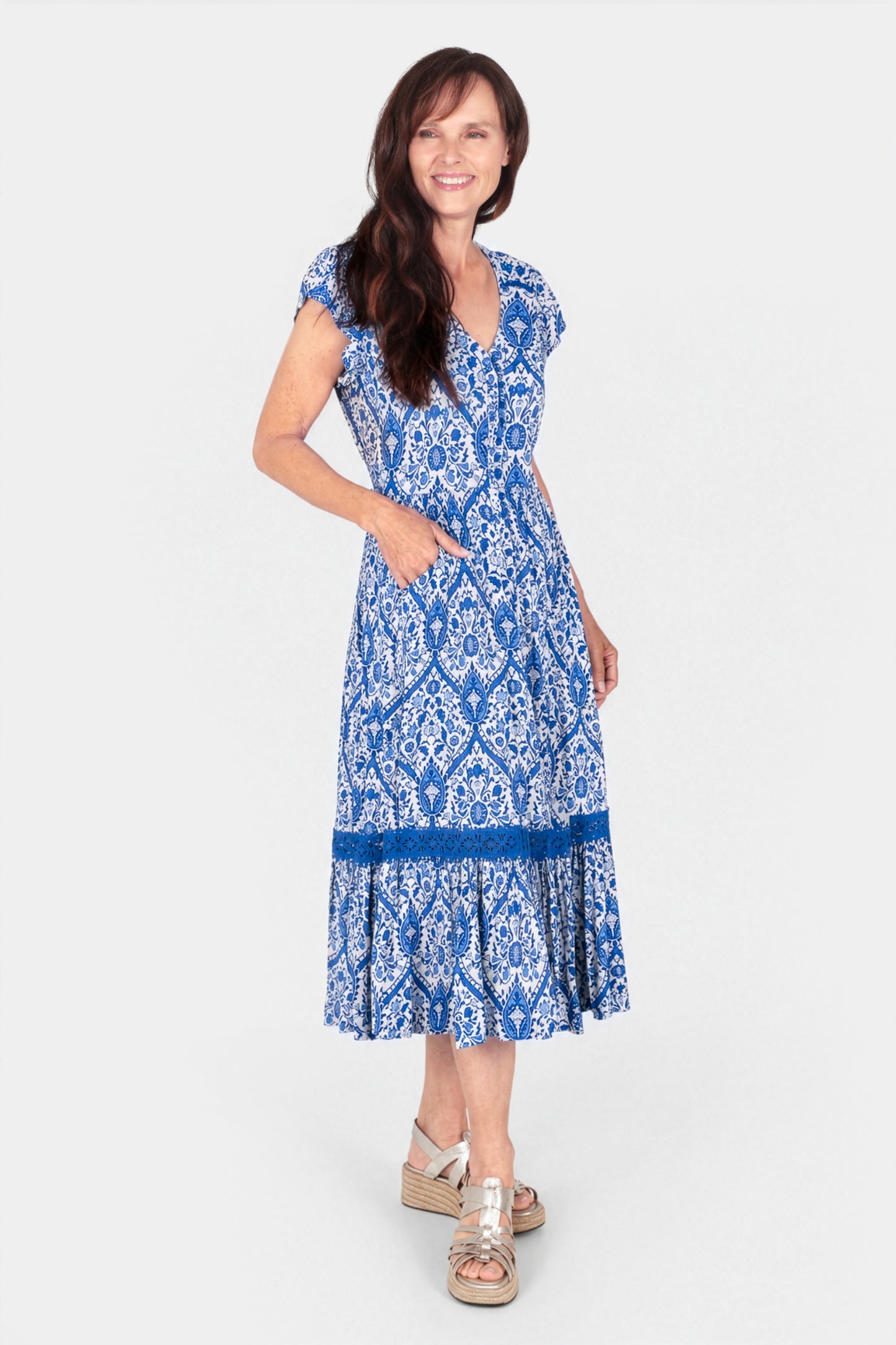 Riviera Tile Midi Dress