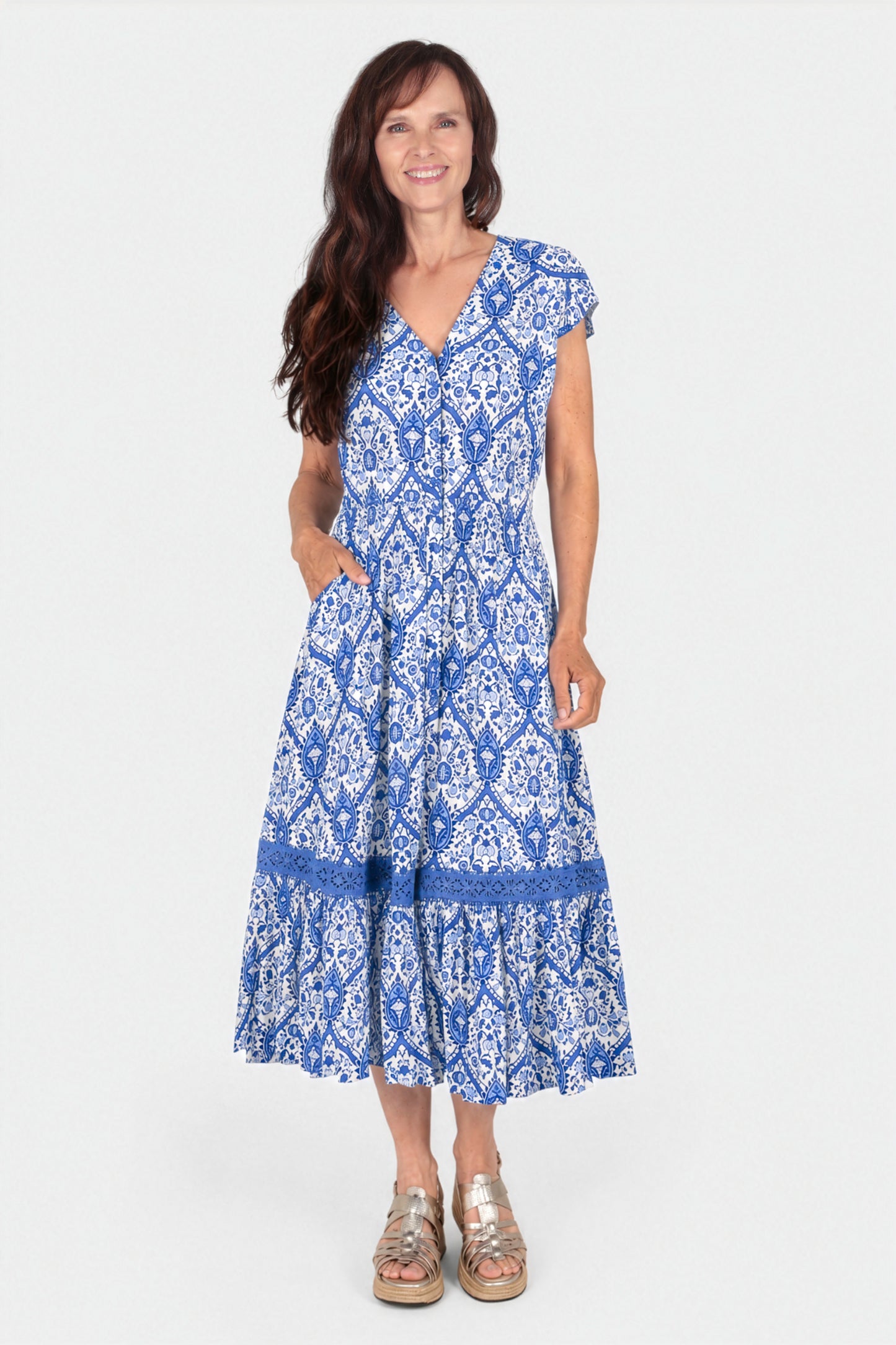 Riviera Tile Midi Dress
