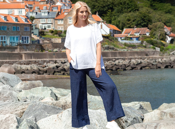 Denim Wide Leg Hem Trouser