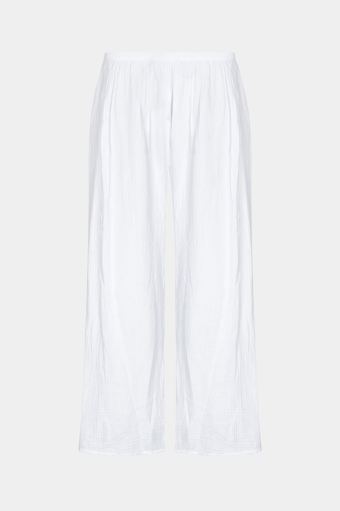 Straight Leg Textured Cotton Trousers