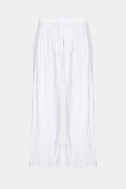 Straight Leg Textured Cotton Trousers