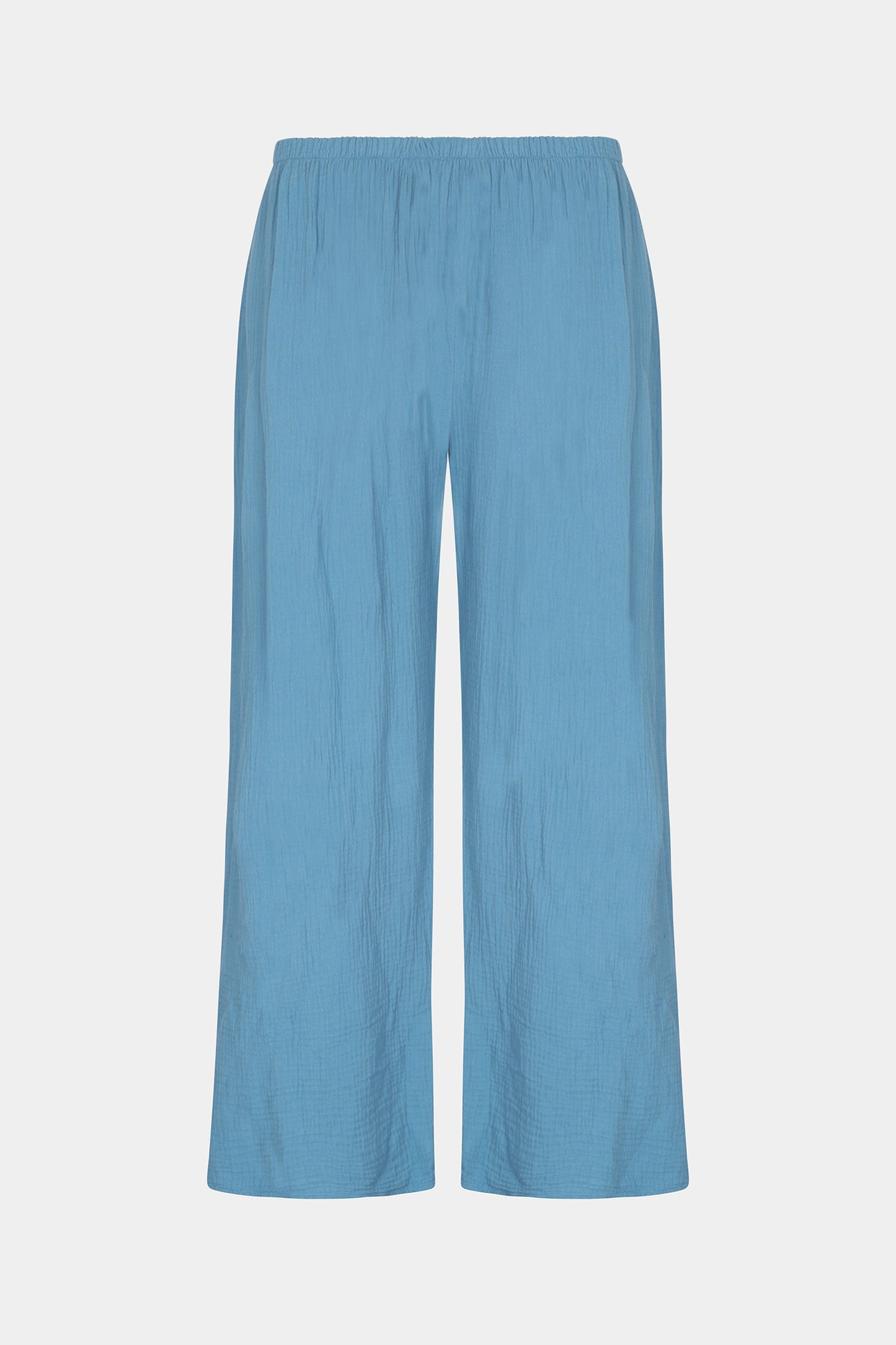 Straight Leg Textured Cotton Trousers