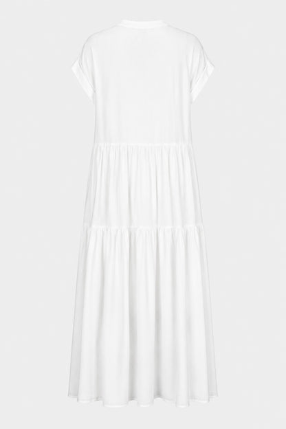 Tiered Button Neck Maxi Dress