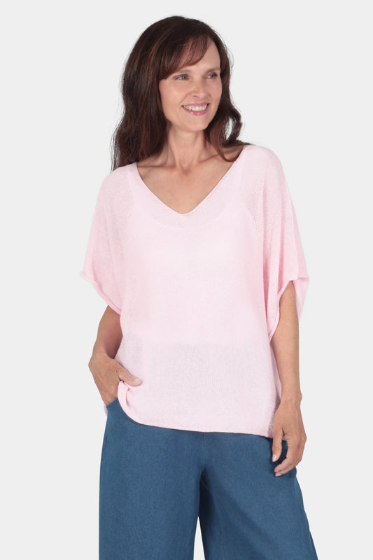 V Neck Cotton Knit Top