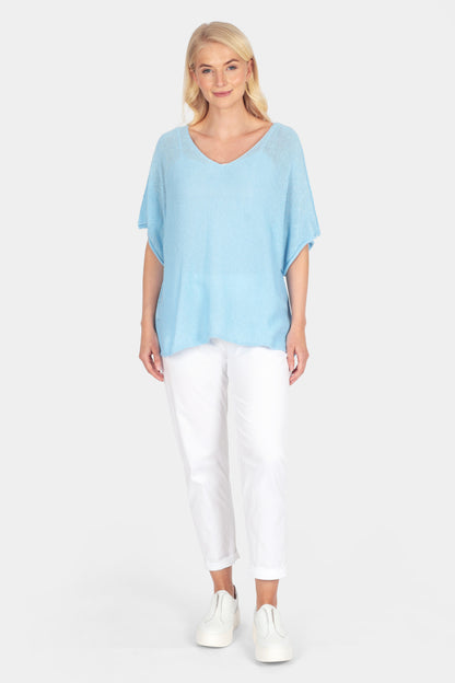 V Neck Cotton Knit Top