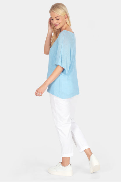 V Neck Cotton Knit Top
