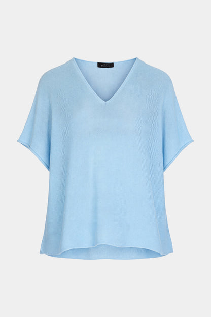V Neck Cotton Knit Top