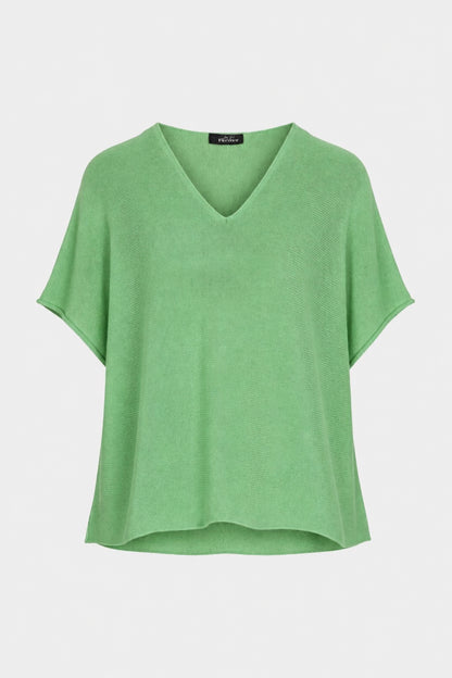 V Neck Cotton Knit Top