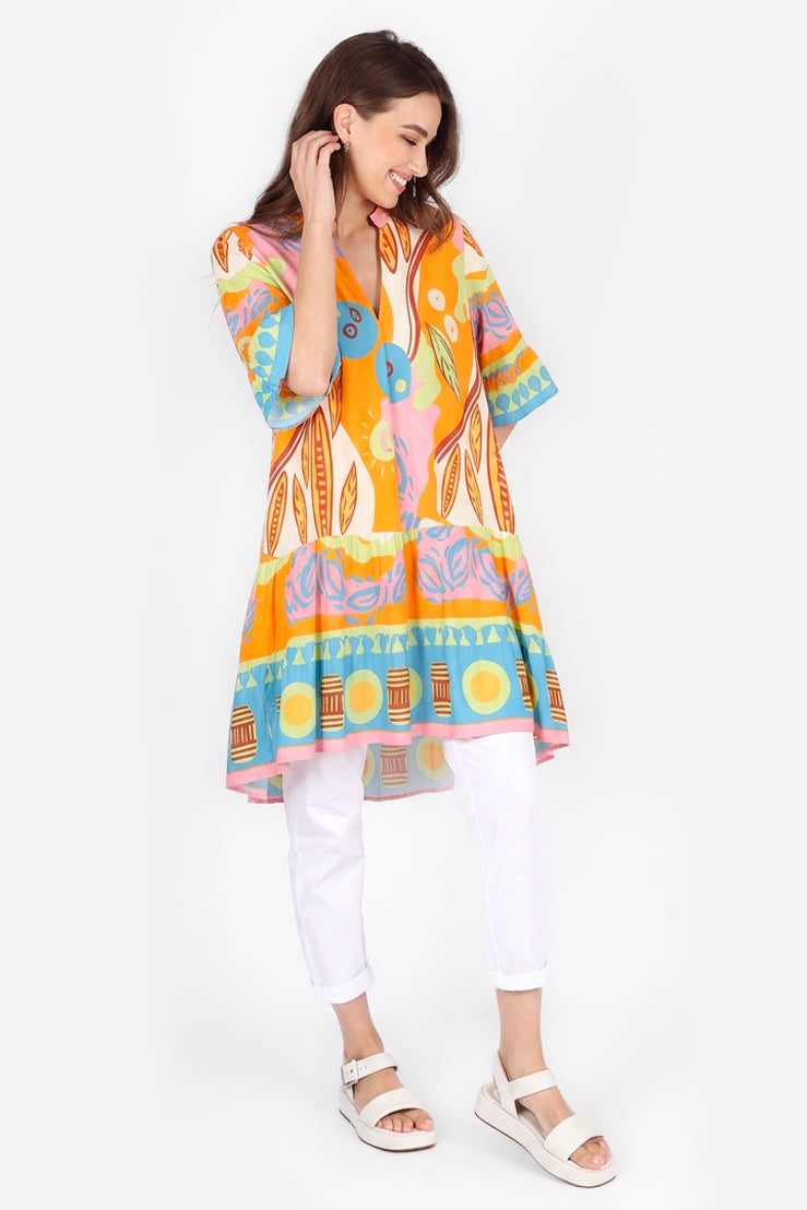 Bold Abstract Painting Tunic Dress
