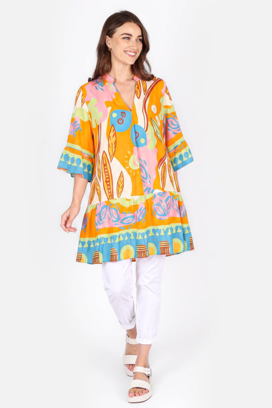 Bold Abstract Painting Tunic Dress