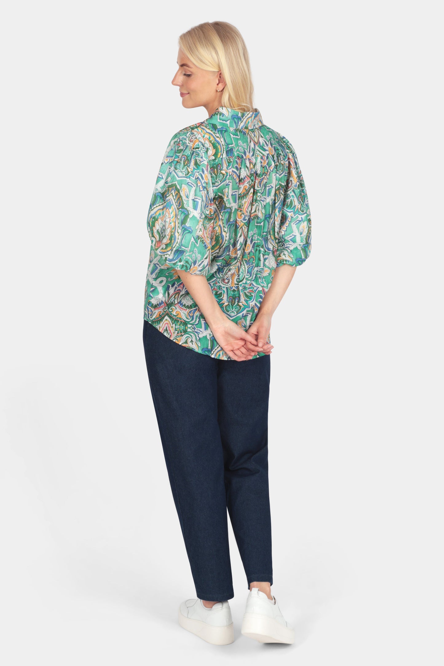 Venetian Mosaic Puff Sleeve Shirt