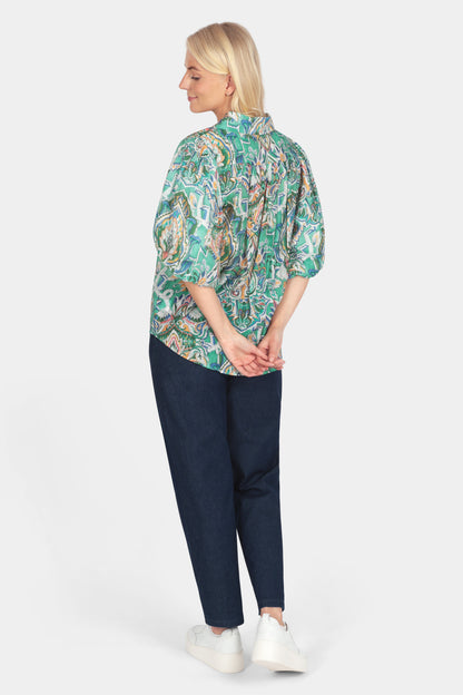 Venetian Mosaic Puff Sleeve Shirt