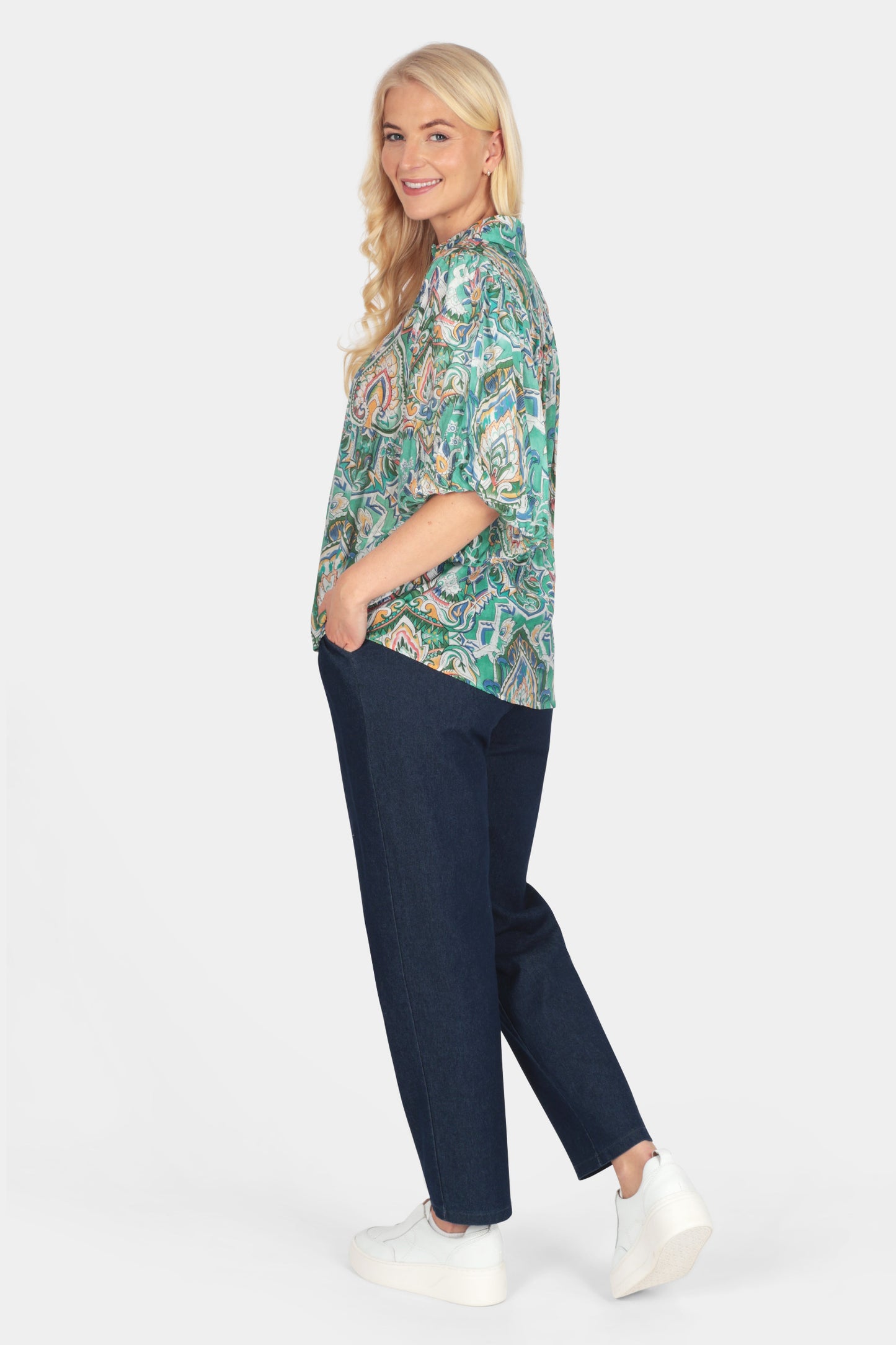 Venetian Mosaic Puff Sleeve Shirt