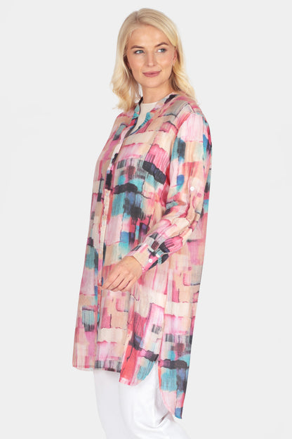 Vivid Paintbrush Stroke Shirt Dress