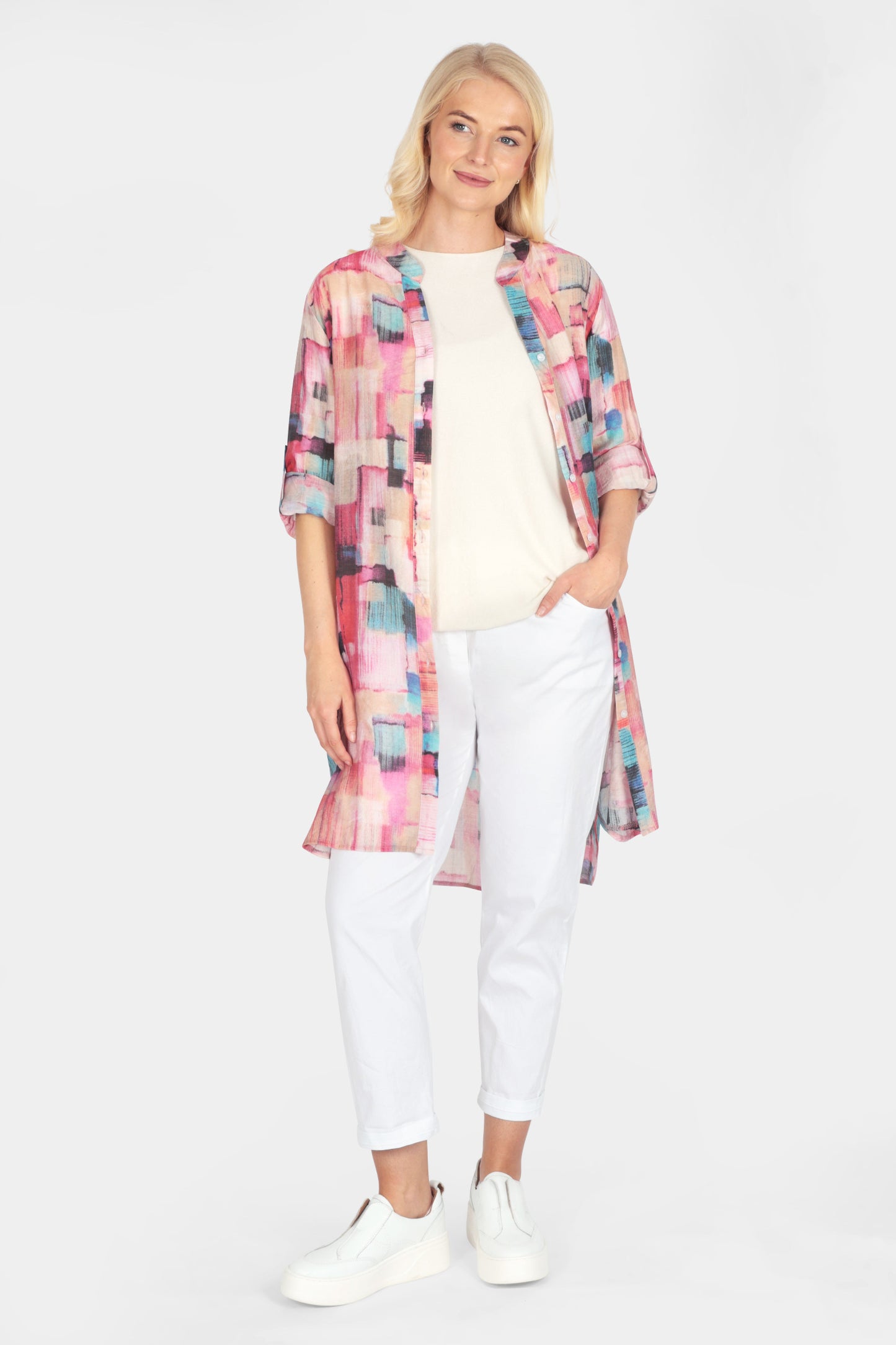 Vivid Paintbrush Stroke Shirt Dress