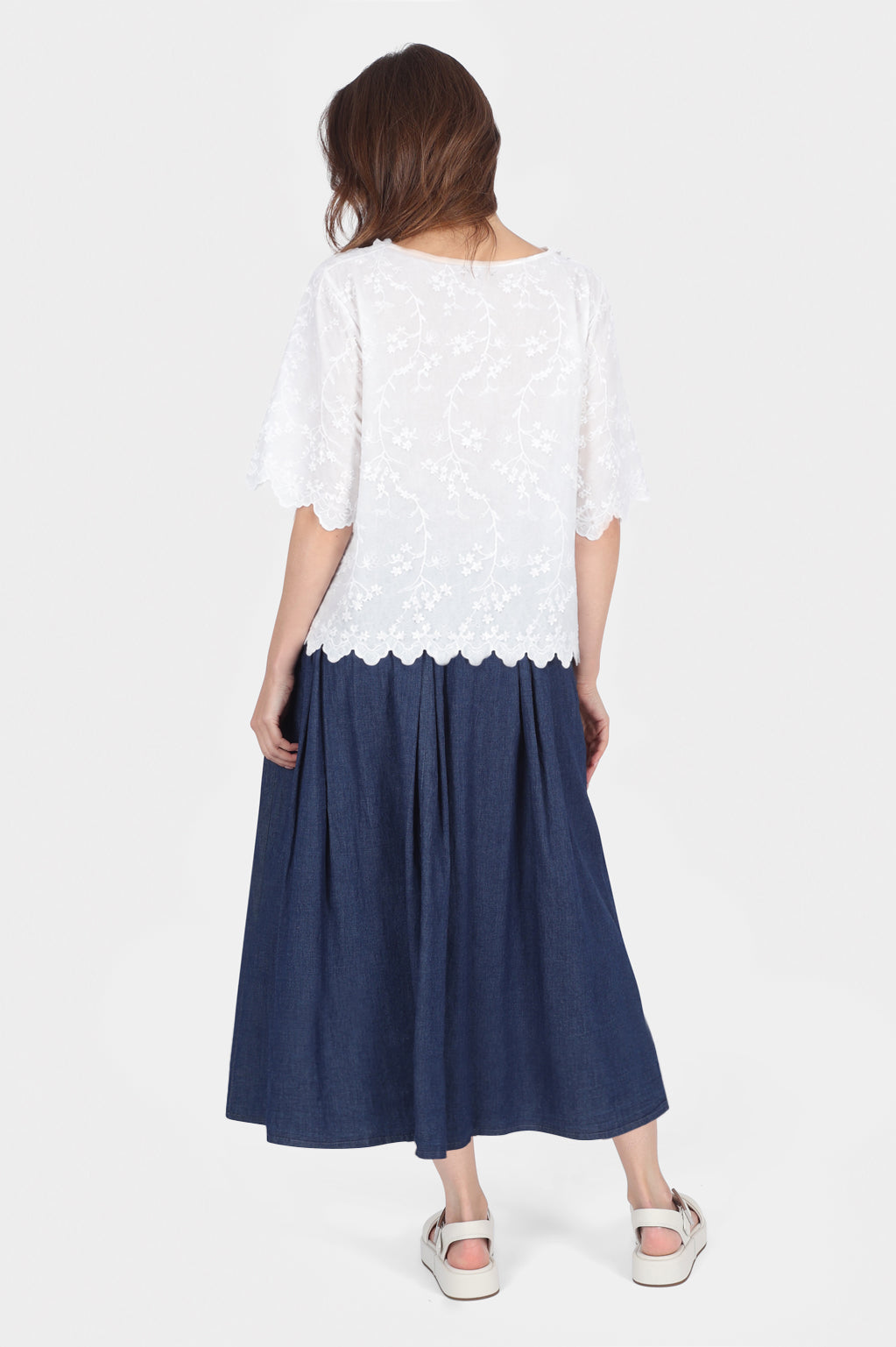 Floral Embroidery Cotton Top