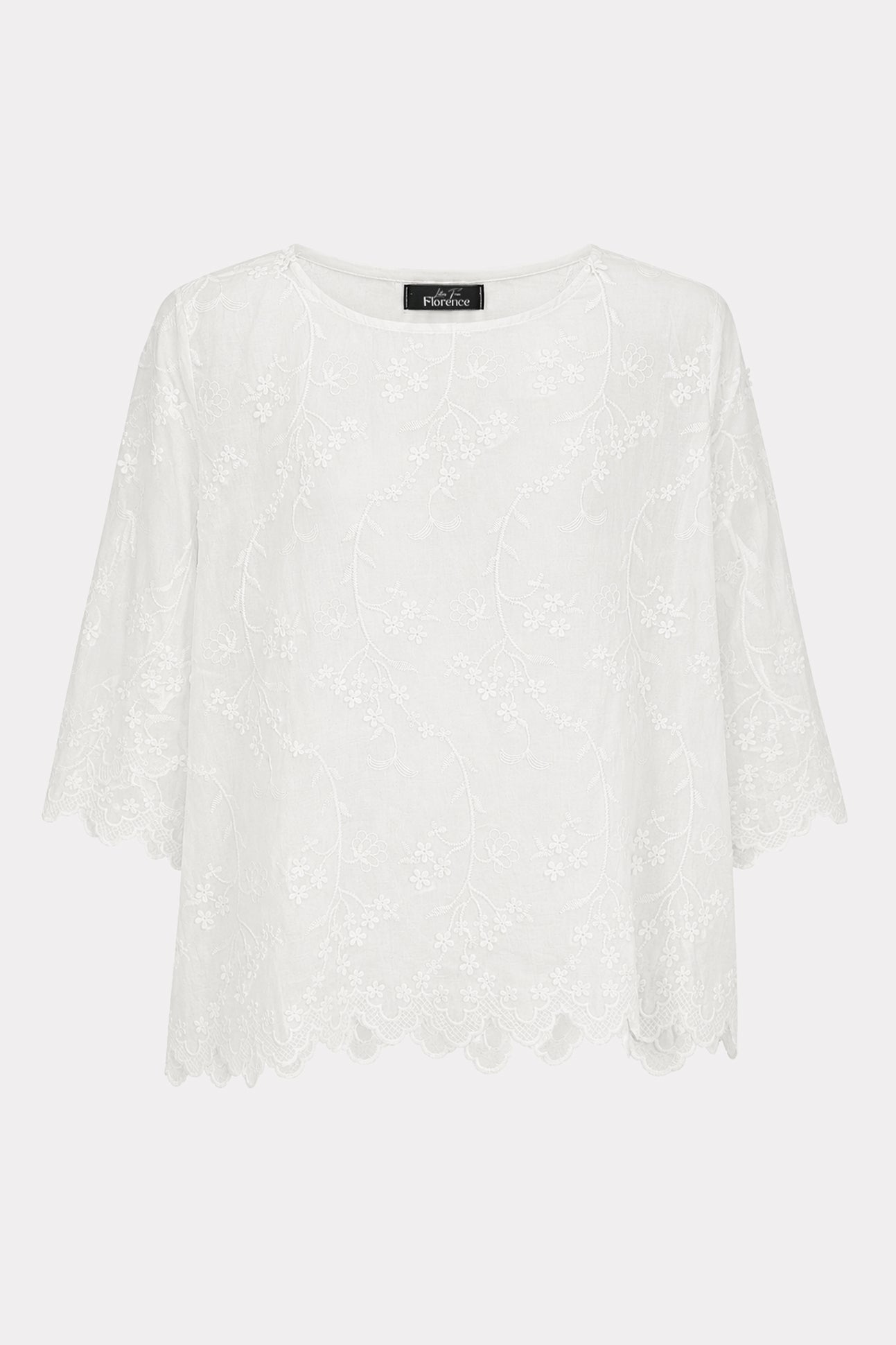 Floral Embroidery Cotton Top