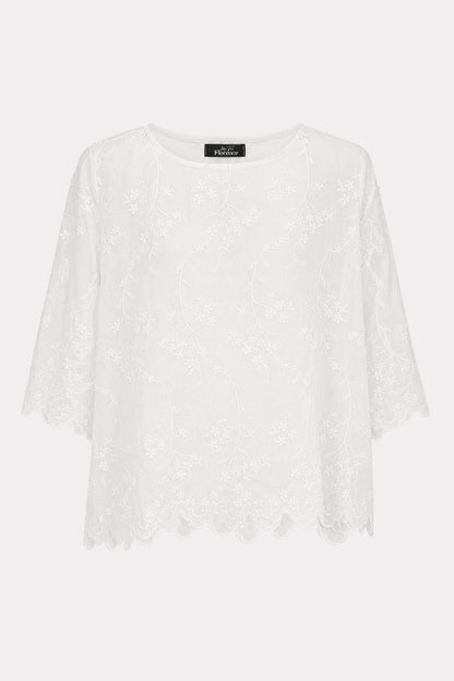 Floral Embroidery Cotton Top