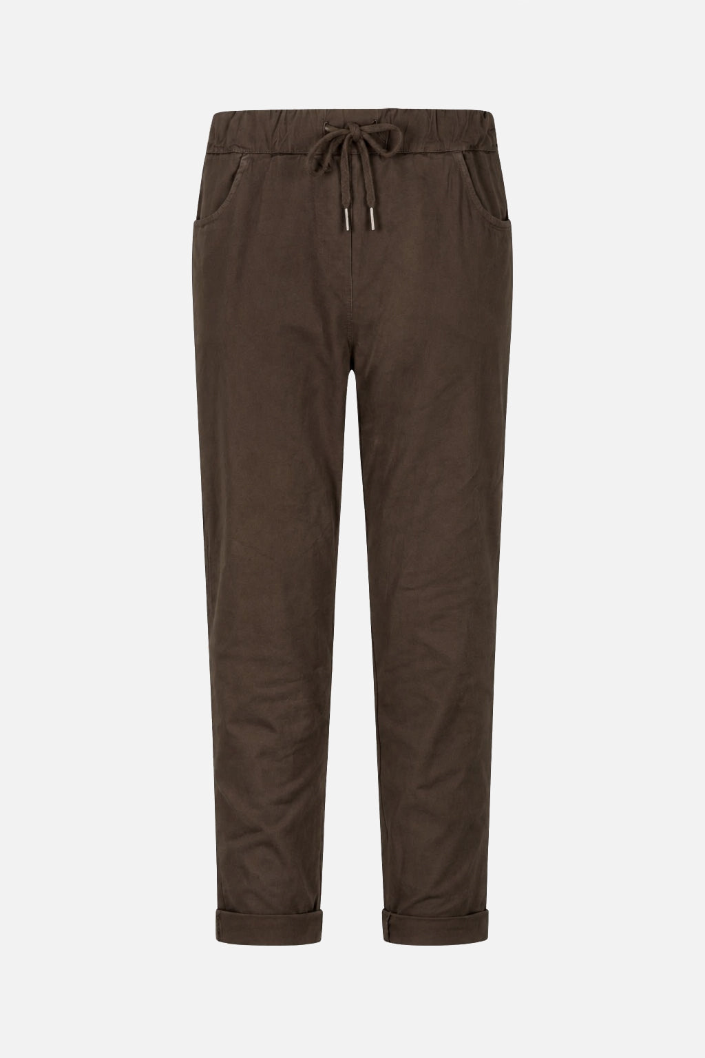 Cotton Straight Tie Waist Trousers