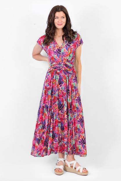 Tie-Back Cap Sleeve Maxi Dress