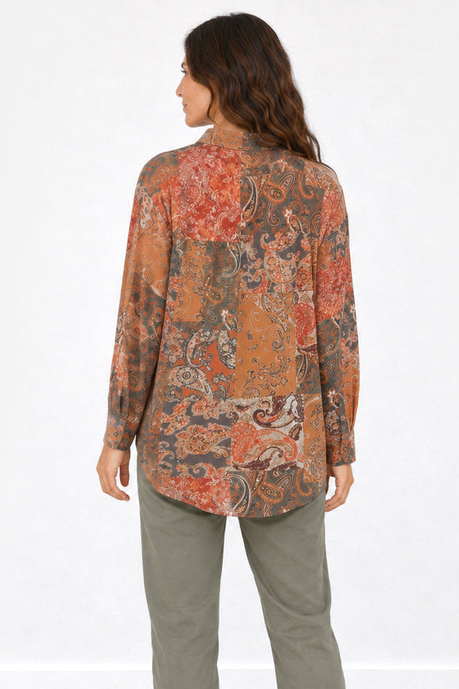 Dipped Hem Collared Shirt