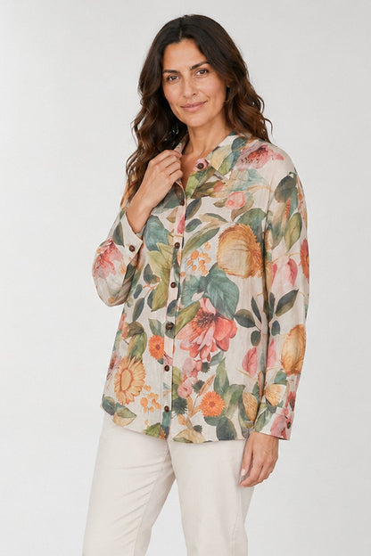 Dipped Hem Collared Shirt